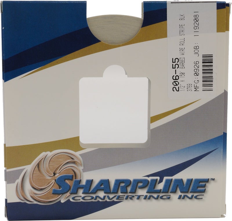 Sharpline Converting Sharpline 206 Barbed Wire Accent Stripe - 1/2" X 150' - Black on Clear - Image 1